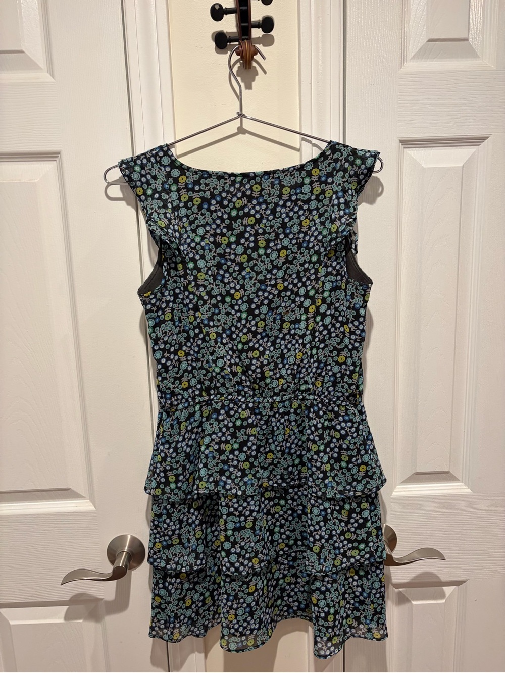 Xhilaration Navy Floral Tiered Mini Dress - Picture 6 of 6